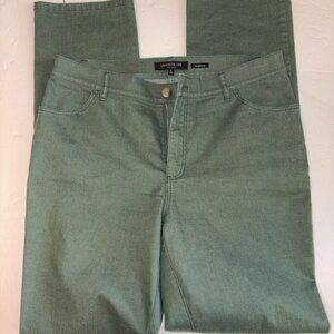 Lafayette 148 New York Green Waxy Jean Pants NWOT Straight Leg Olive size 6